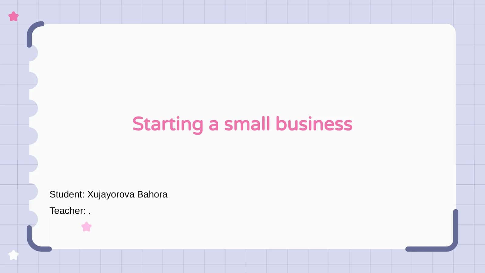 Starting a small business