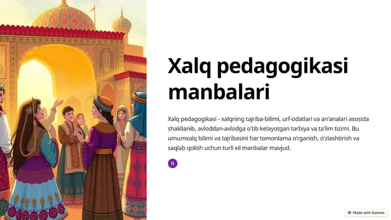 Xalq pedagogikasi manbalari