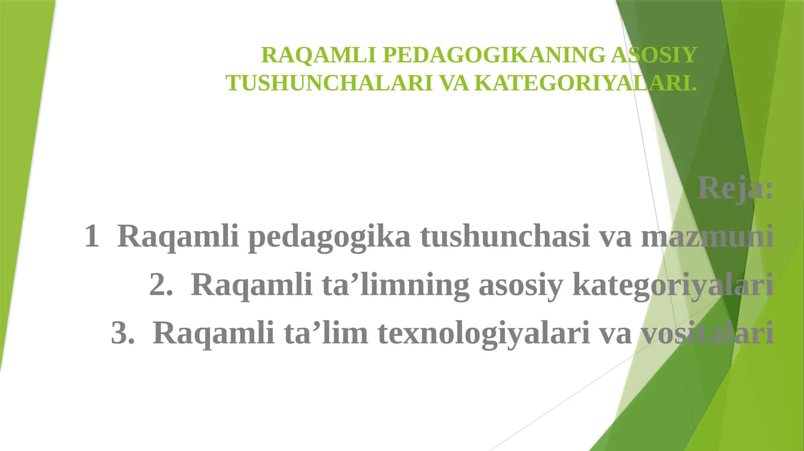 RAQAMLI PEDAGOGIKANING ASOSIY TUSHUNCHALARI VA KATEGORIYALARI