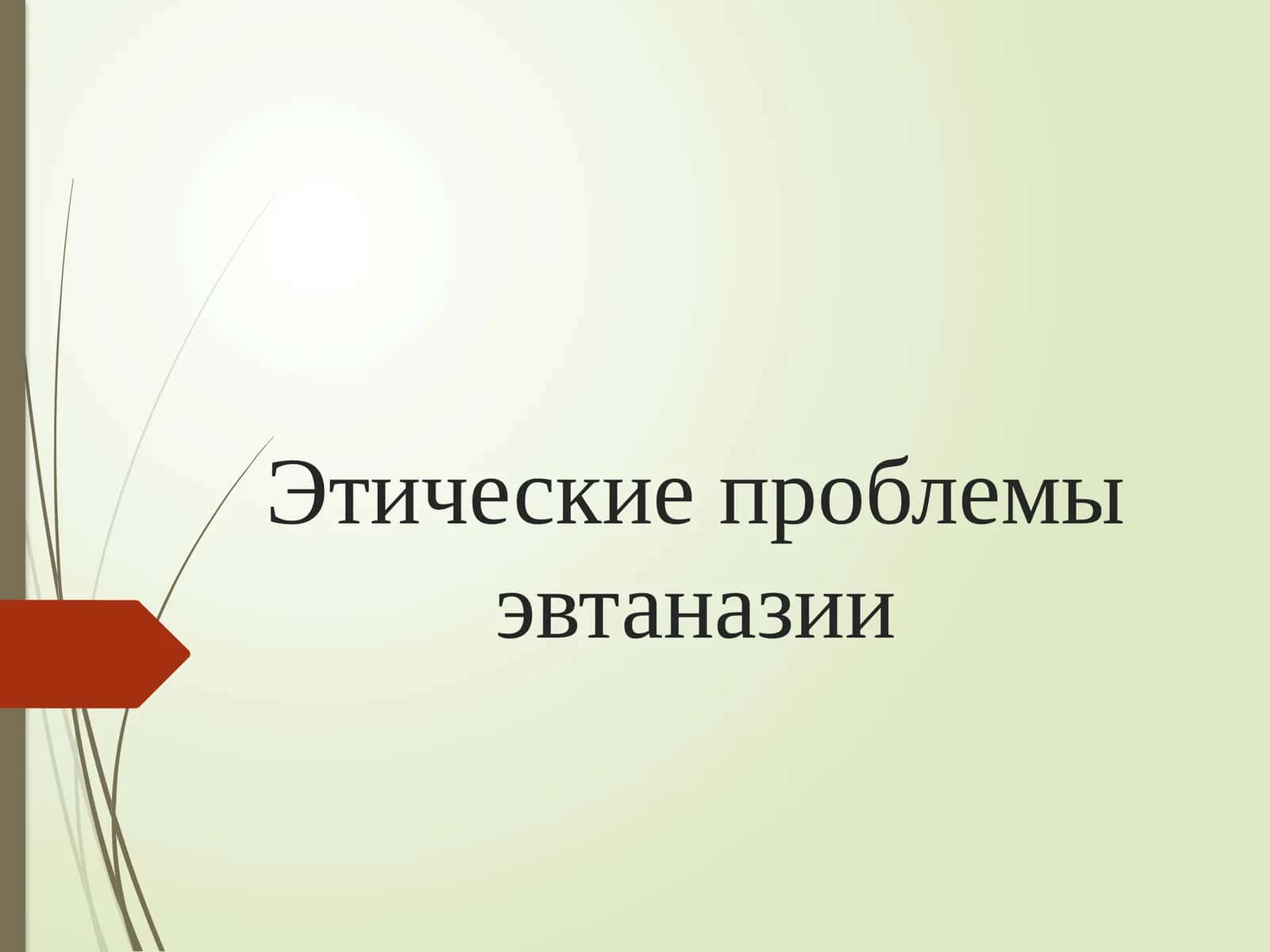 Этические проблемы эвтаназии