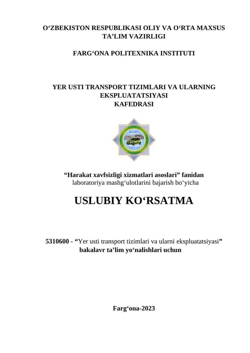 Yer usti transport tizimlari va ularni ekspluatatsiyasi