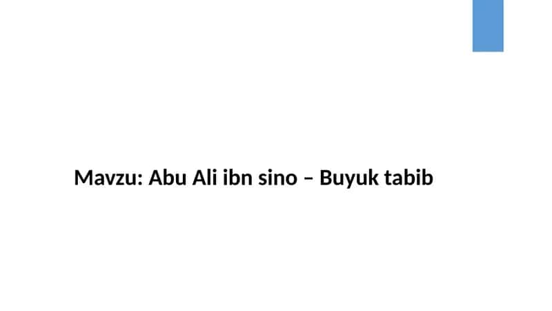 Abu Ali ibn sino – Buyuk tabib
