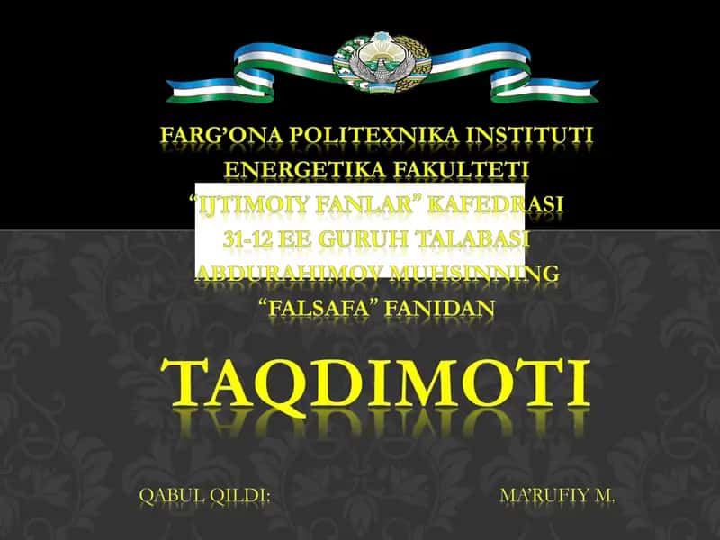 ISTIQLOL FALSAFASI VA YOSHLAR TARBIYASI