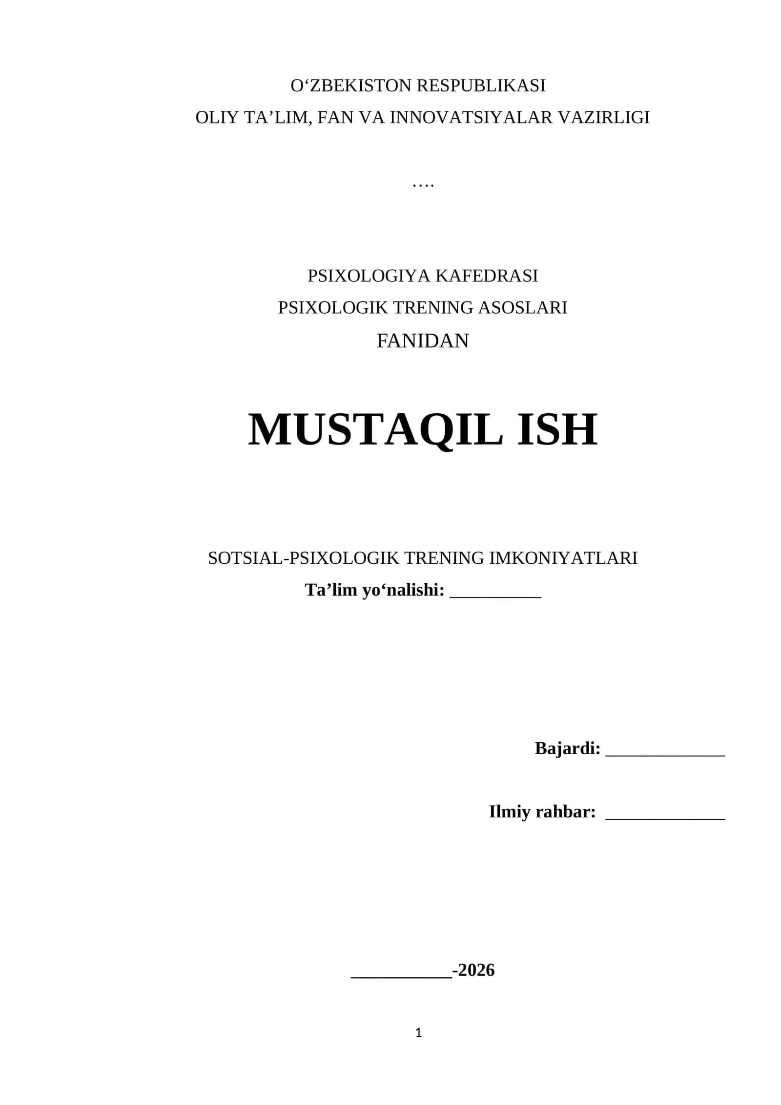 Mustaqil ish