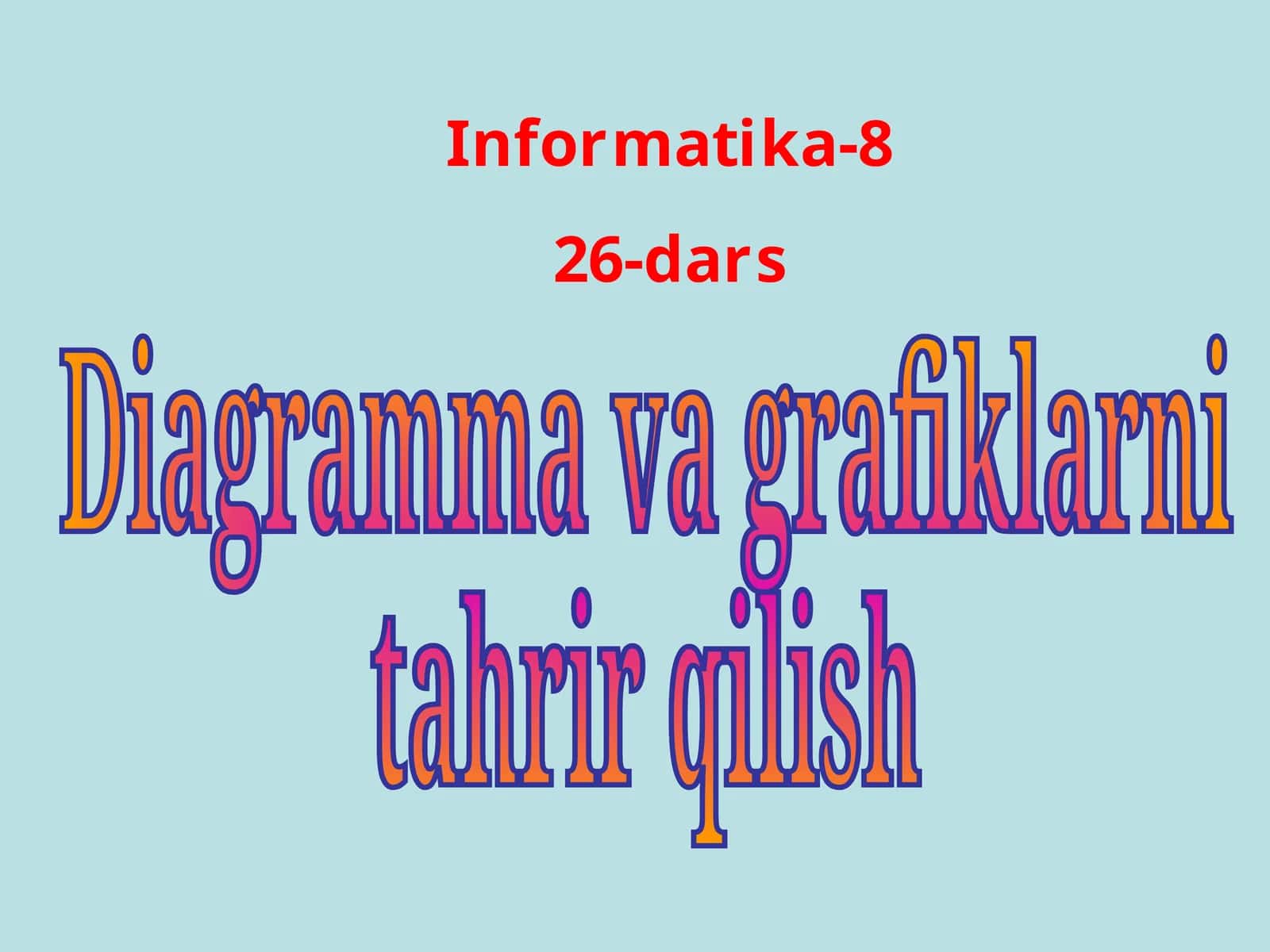 Diagramma va grafiklarni tahrir qilish