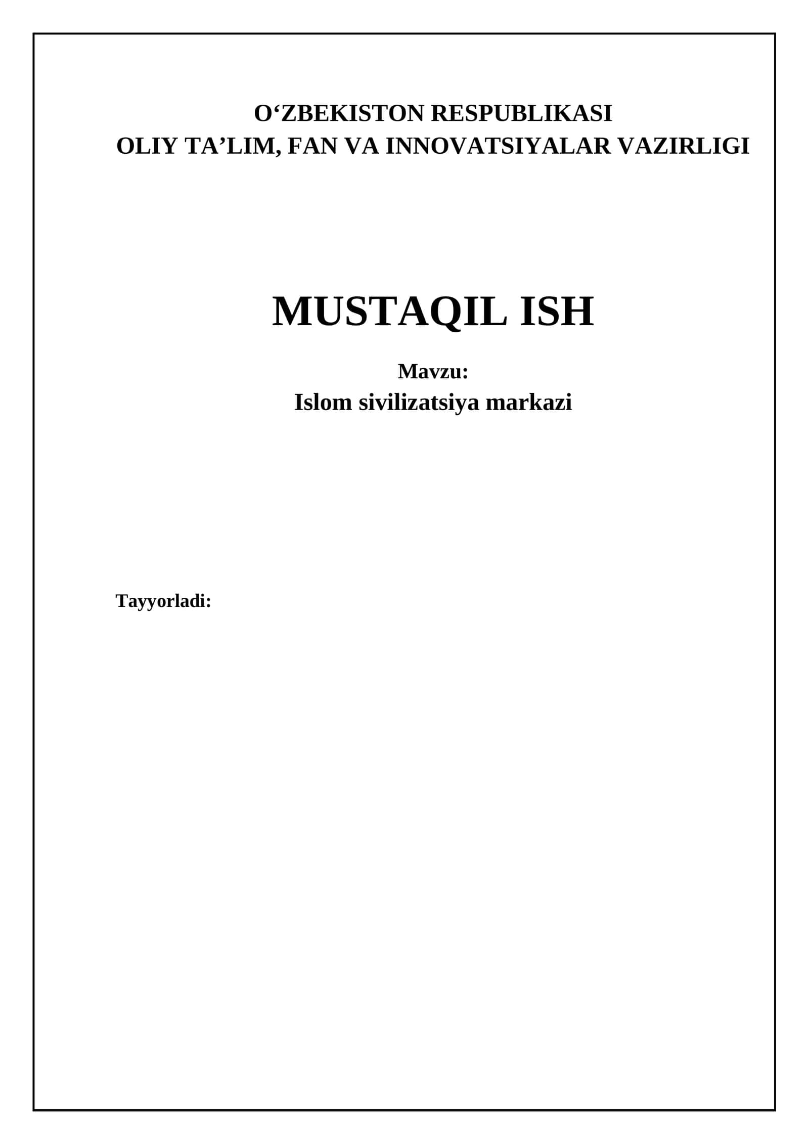 Islom sivilizatsiya markazi