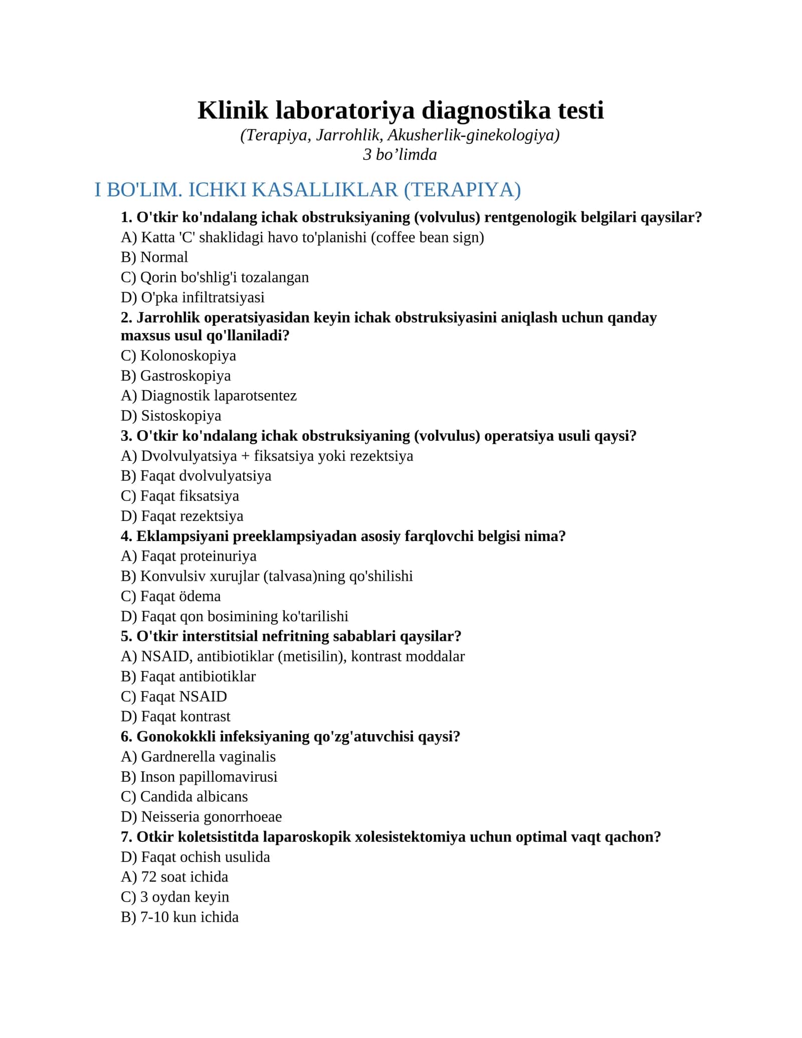 Klinik laboratoriya diagnostika testi