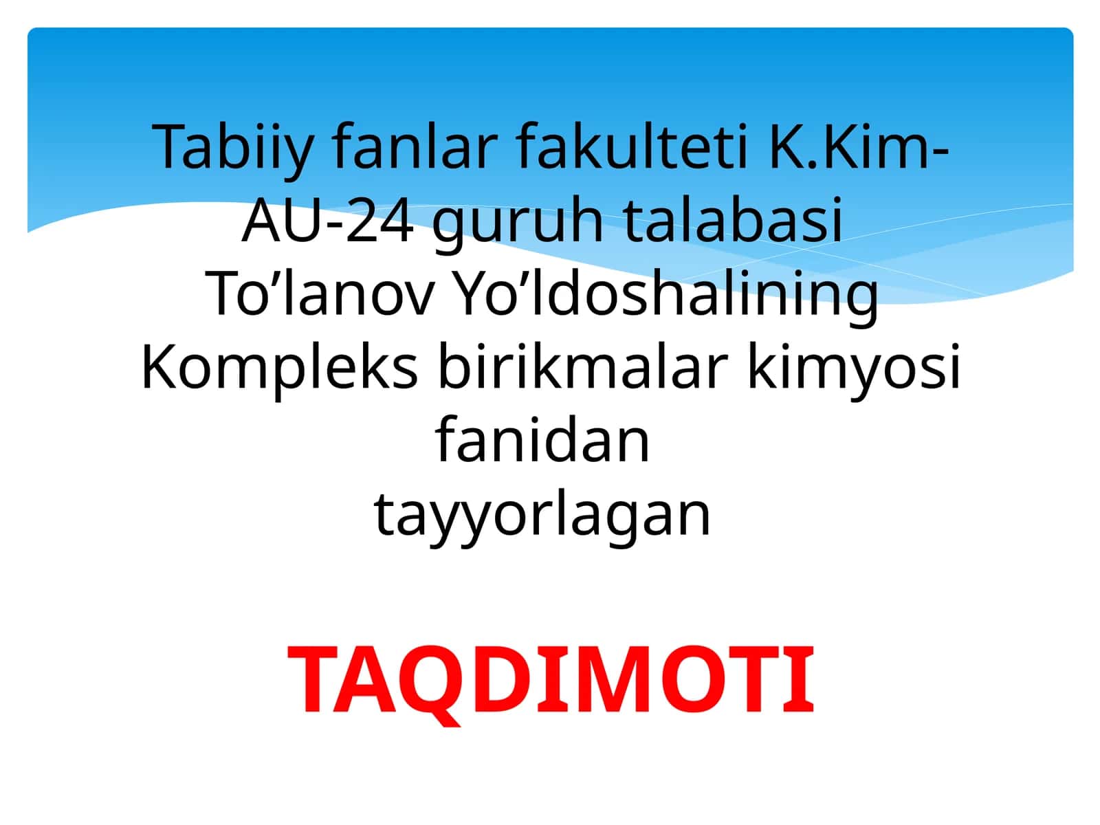 Kompleks birikmalarni kimyoviy analizda qo'llash