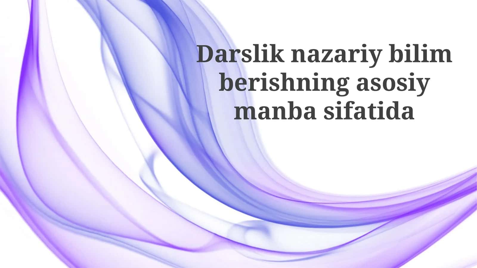 Darslik: Nazariy Bilimlar Manbai Sifatida