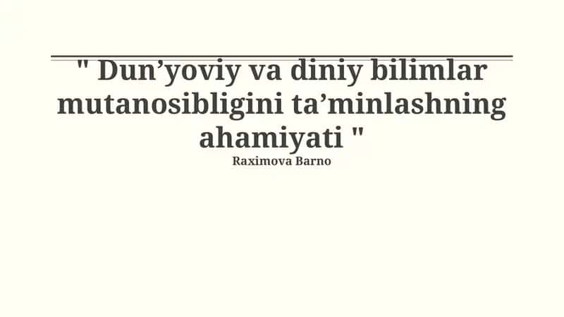 Muvozanatni rivojlantirish yo'llari