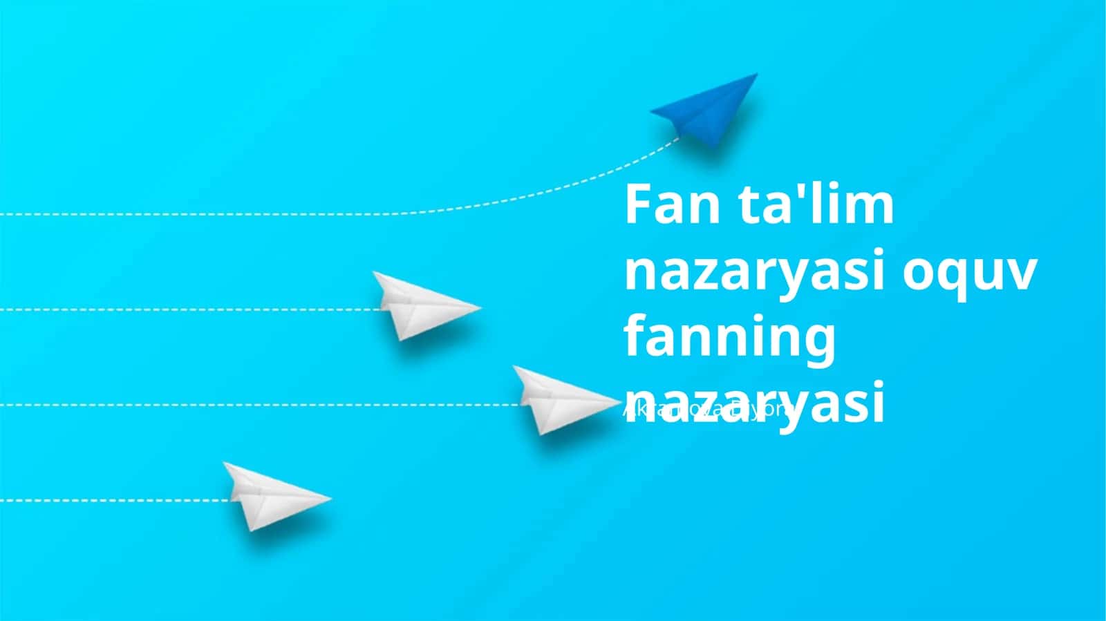 Muхлисларни тайёрлаш назарияси: таълим фанлари назарияси сифатида