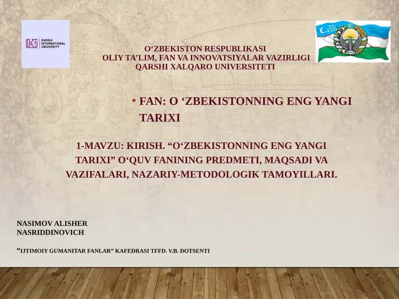 O‘zbekistonning eng yangi tarixi