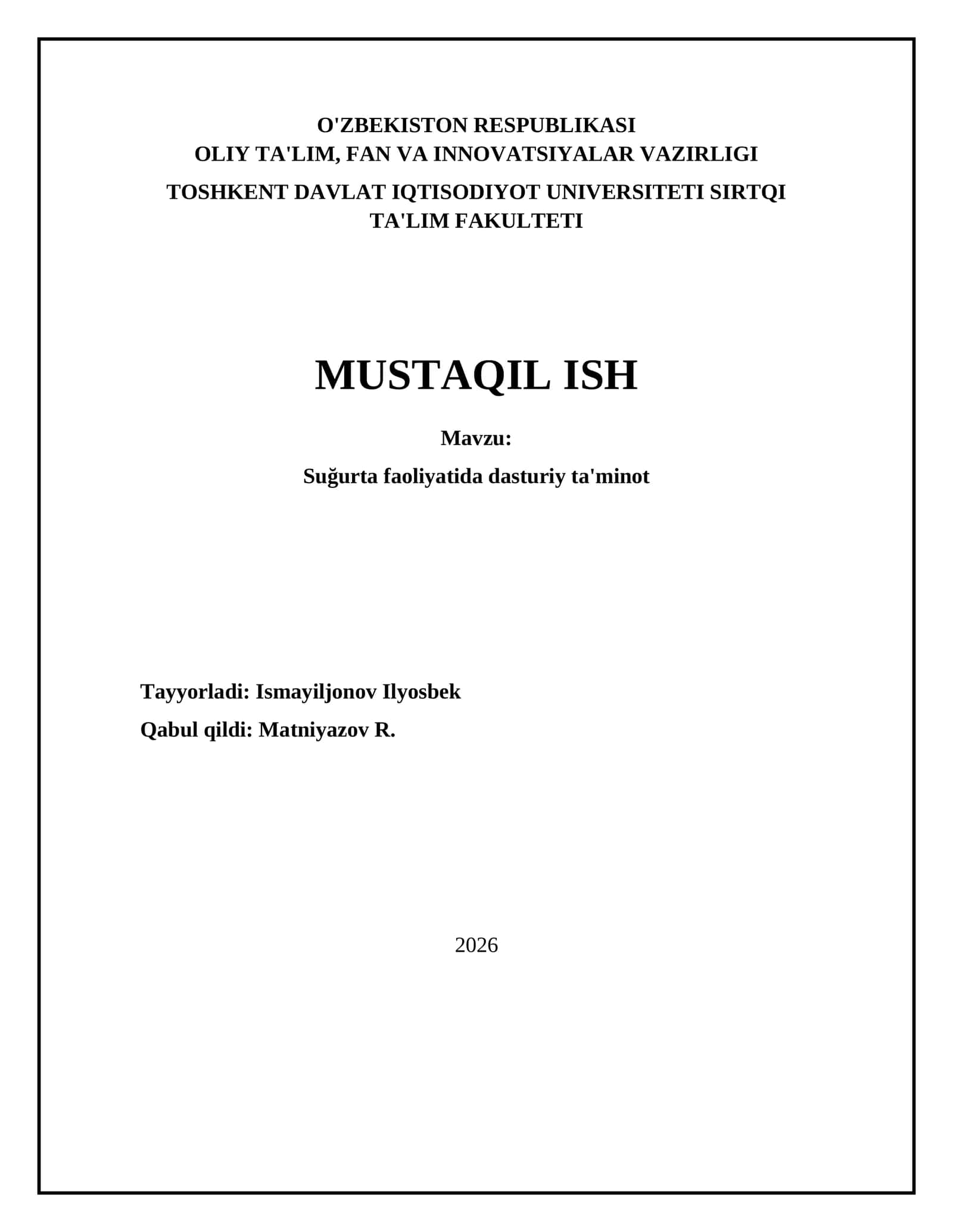 Suğurta faoliyatida dasturiy ta'minot