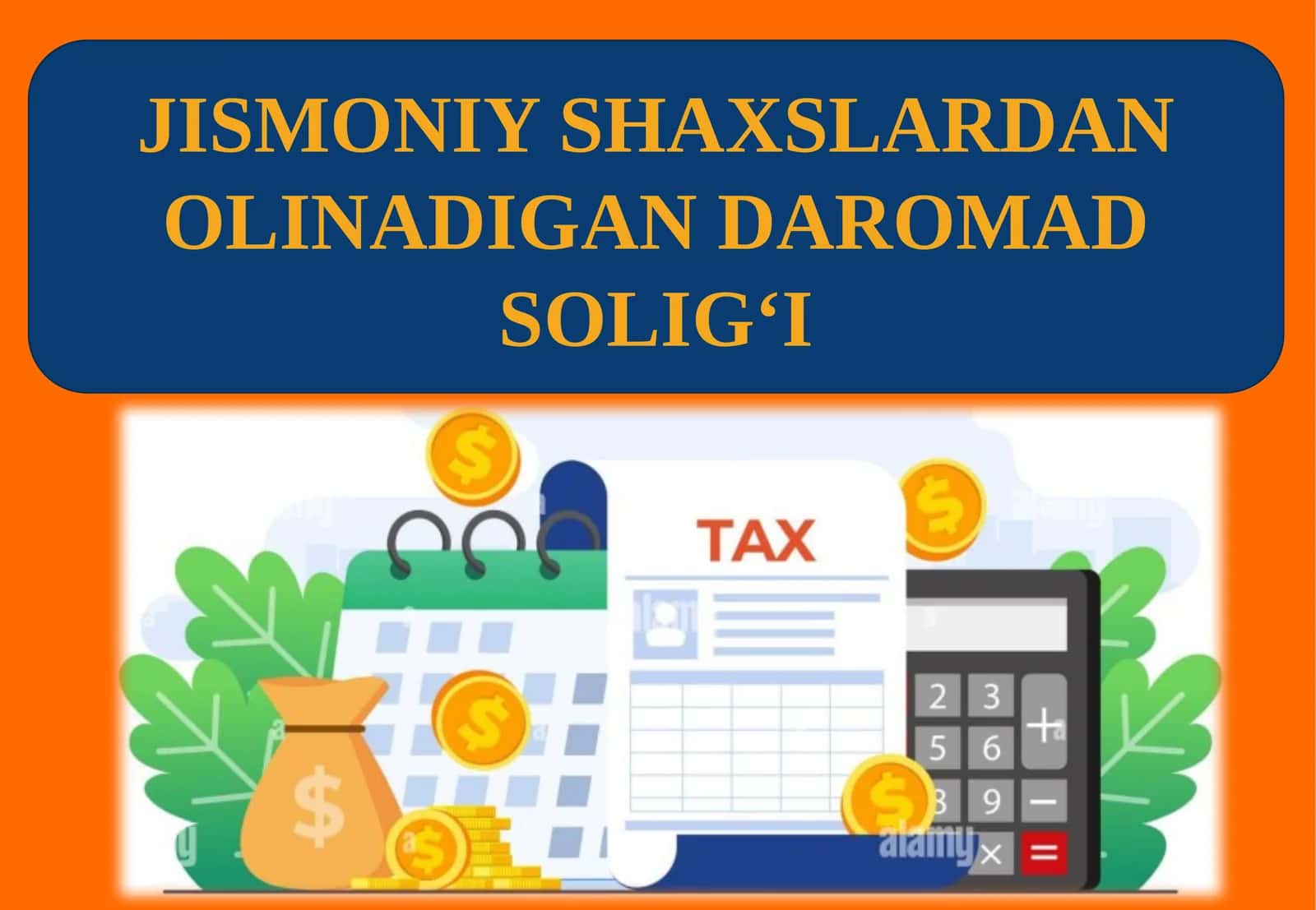 JISMONIY SHAXSLARDAN OLINADIGAN DAROMAD SOLIGʻI