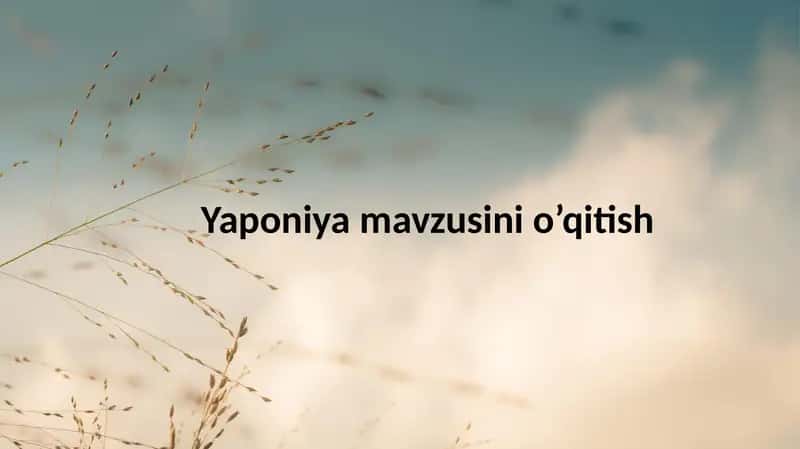 Yaponiya mavzusini o’qitish