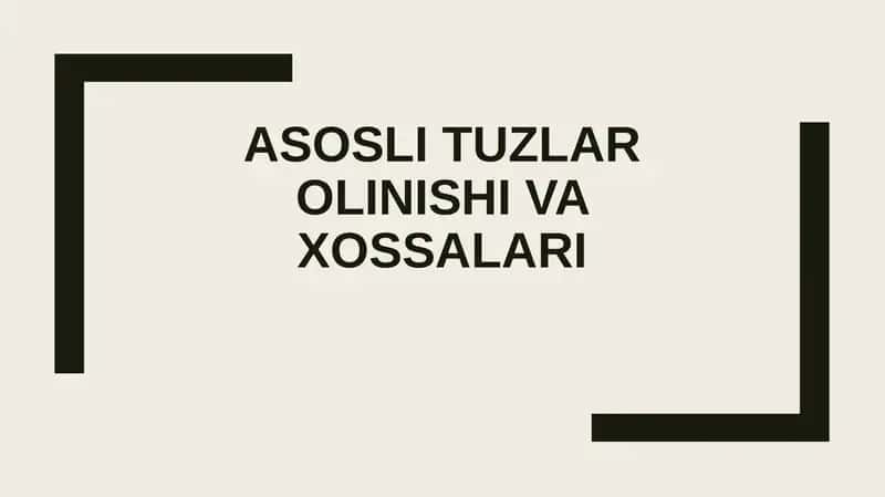 Asosli tuzlar