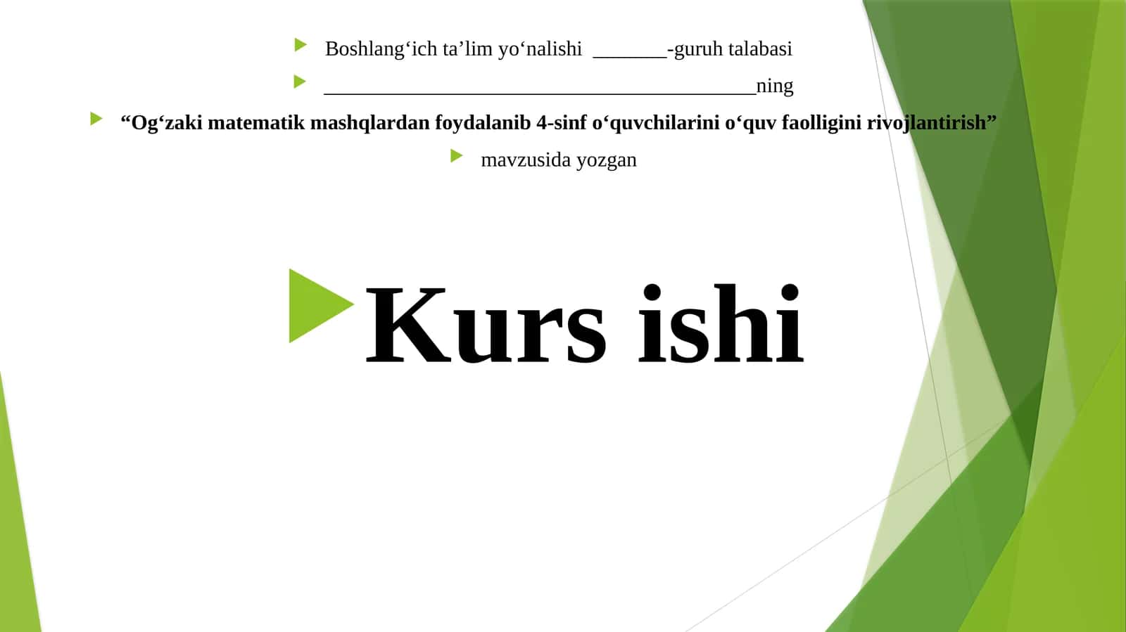 Og‘zakimatematikmashqlardanfoydalanib4-sinfo‘quvchilarinio‘quvfaolliginirivojlantirish