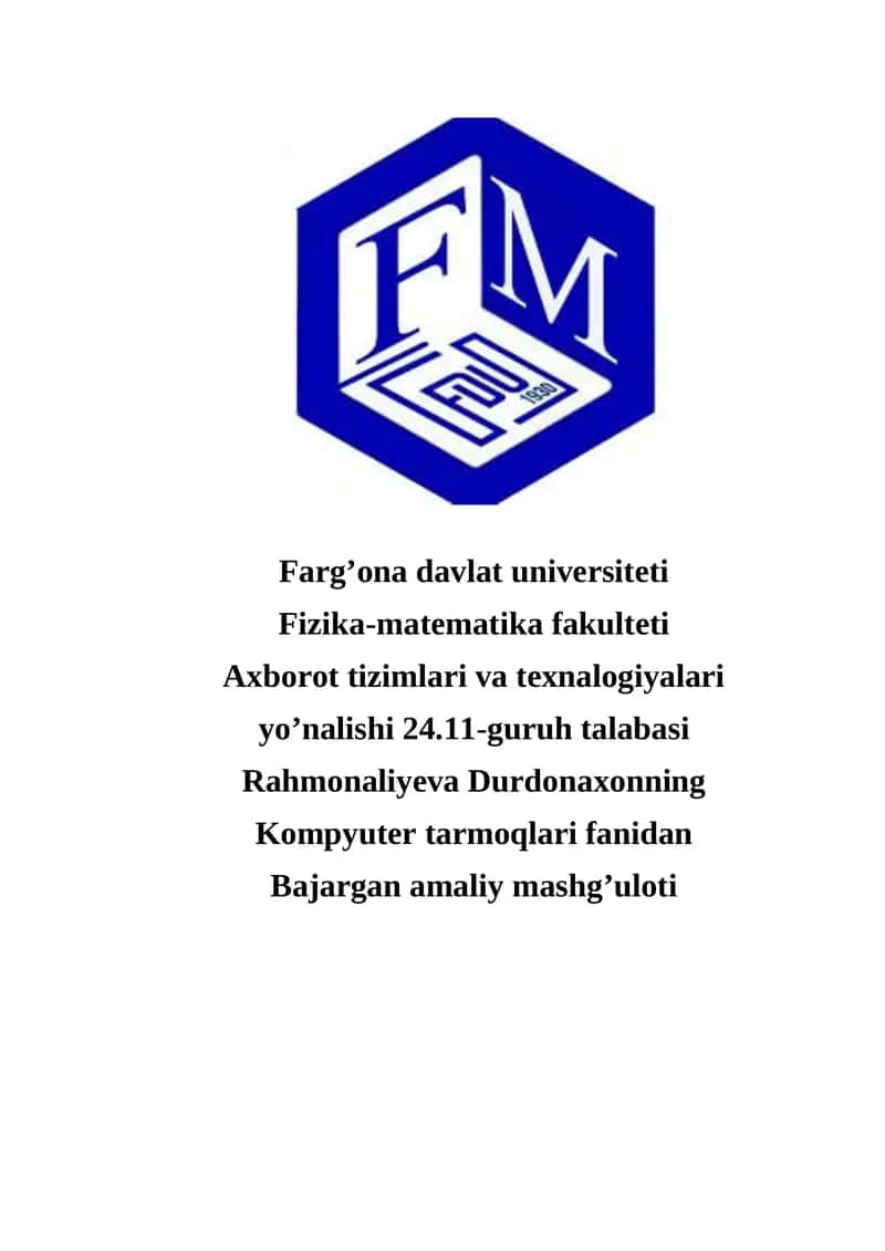Wireshark o'rnalash