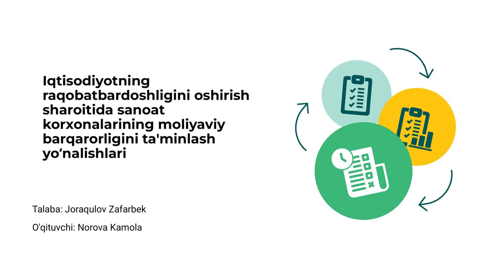 Iqtisodiyotda raqobatbardoshlikni oshirish asoslari