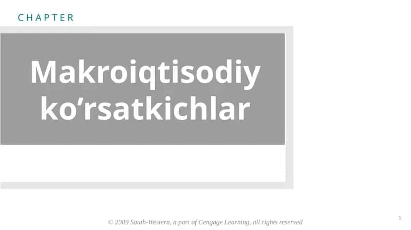 Makroiqtisodiy ko’rsatkichlar