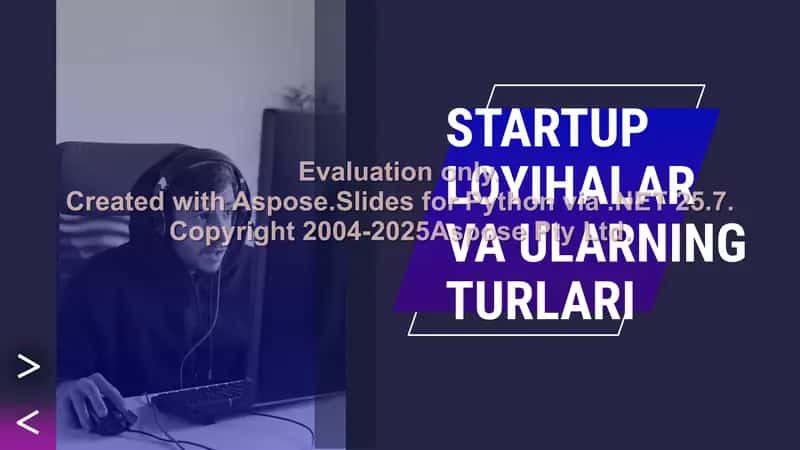 Startap loyihalar va ularning turlari