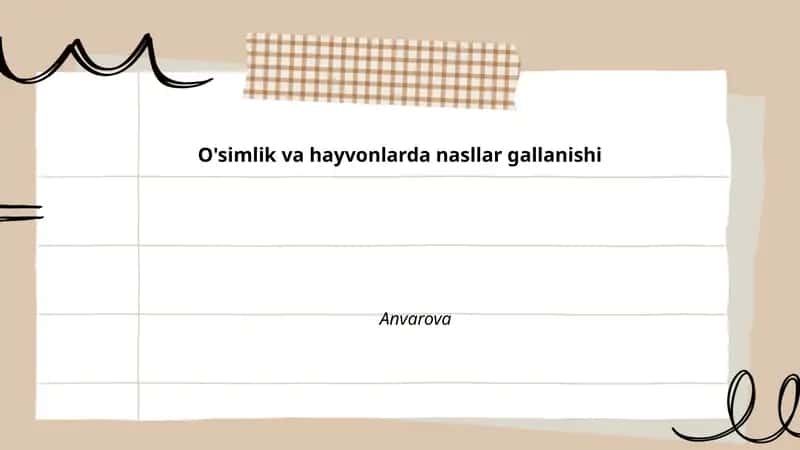 O'simlik va hayvonlarda nasllar gallanishi