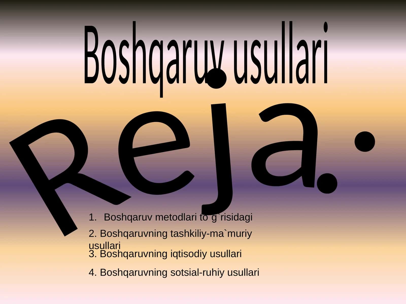 Boshqaruv usullari