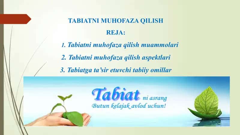 TABIATNI MUHOFAZA QILISH
