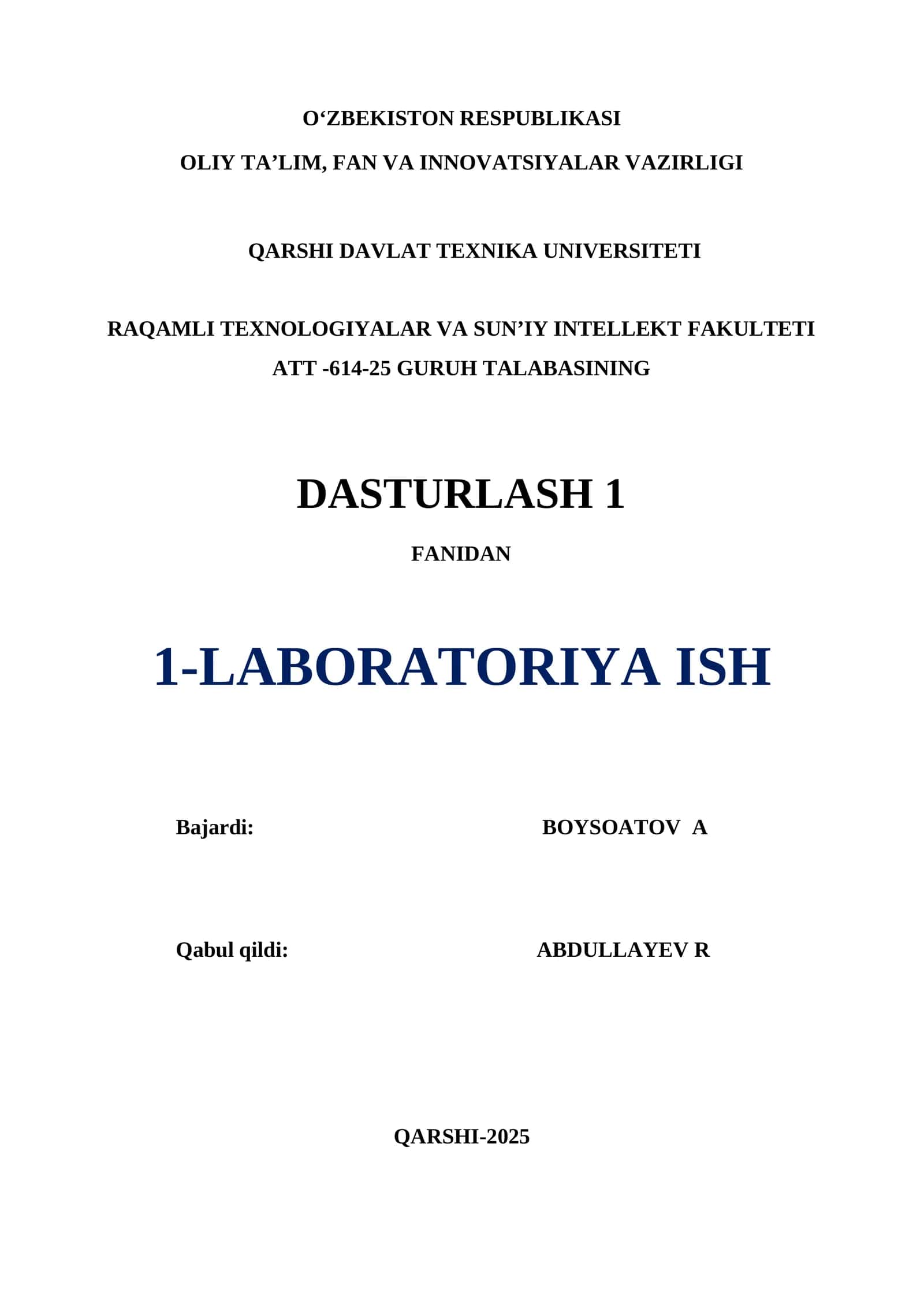 Chiziqli tuzilmali algoritmlarni tavsiflash, C++ tilida dasturlashtirish va kompyuterda hisoblashlar o‘tkazish