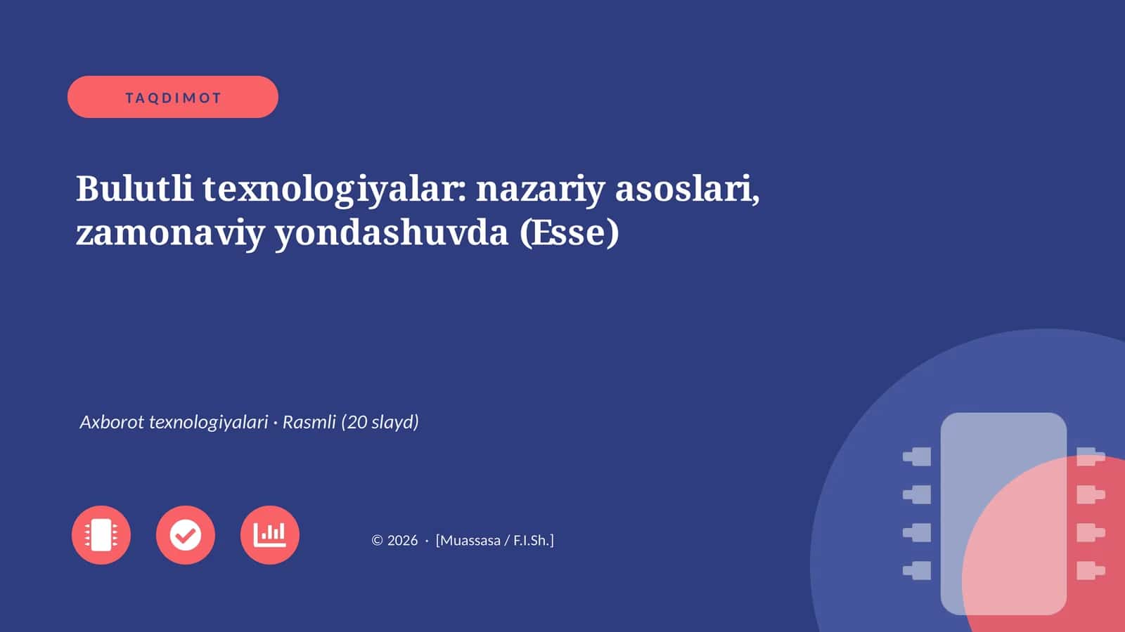Bulutli texnologiyalar: nazariy asoslari, zamonaviy yondashuvda (Esse)