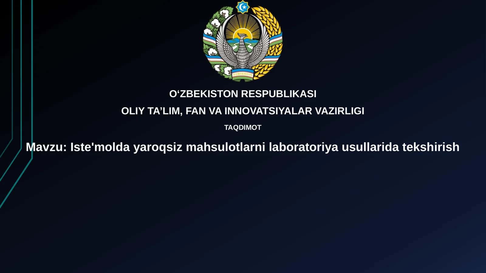 Iste'moldayaroqsizmahsulotlarnilaboratoriyausullaridatekshirish