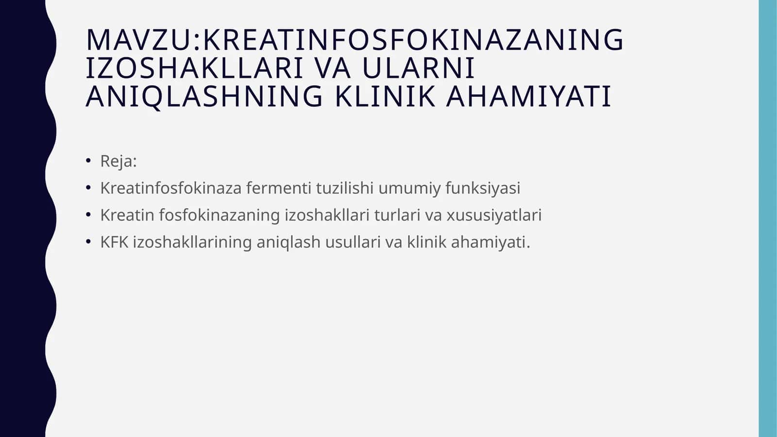 Kreatinfosfokinazaning izoshakllari va ularni aniqlashning klinik ahamiyati