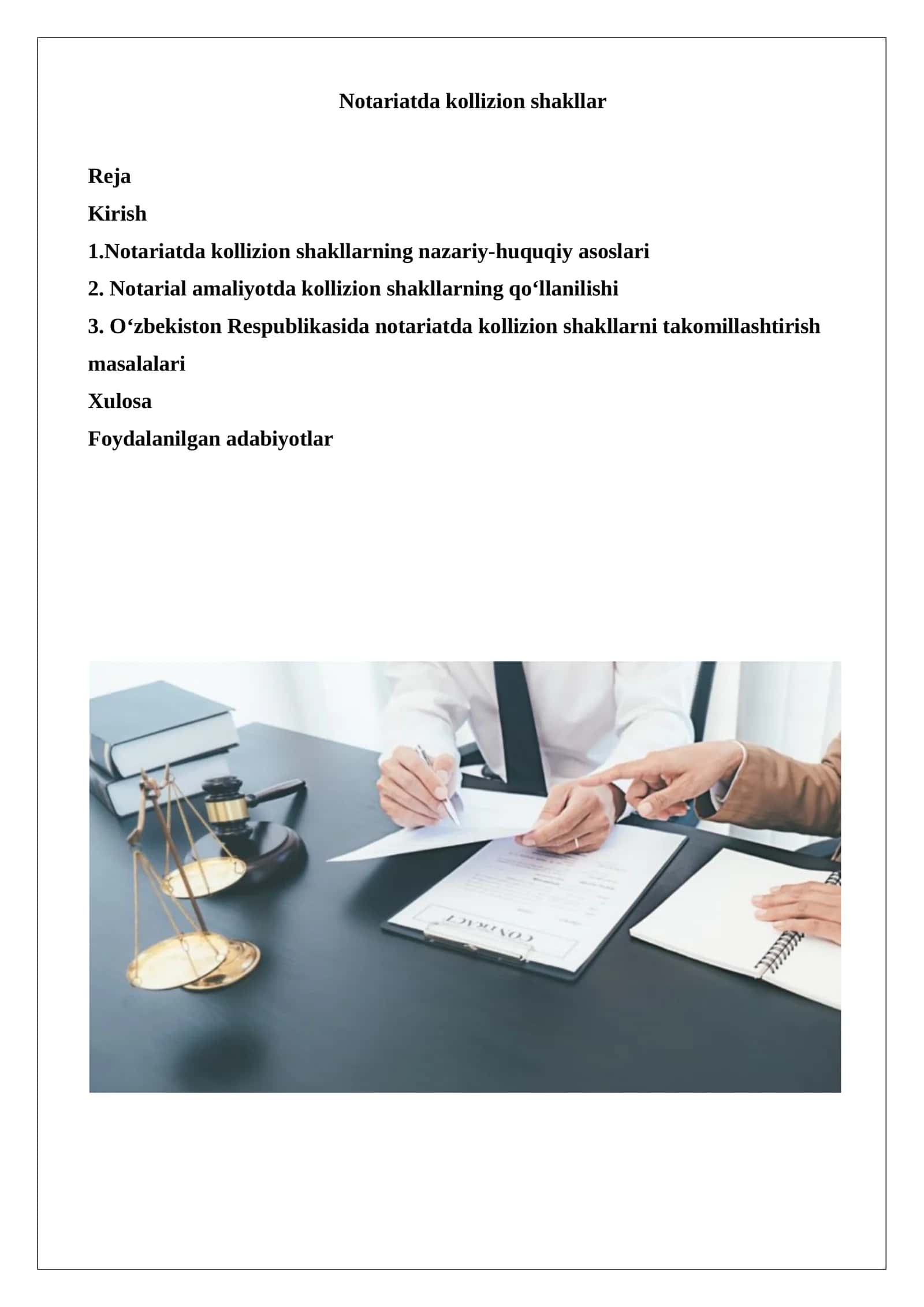 Notariatda kollizion shakllar