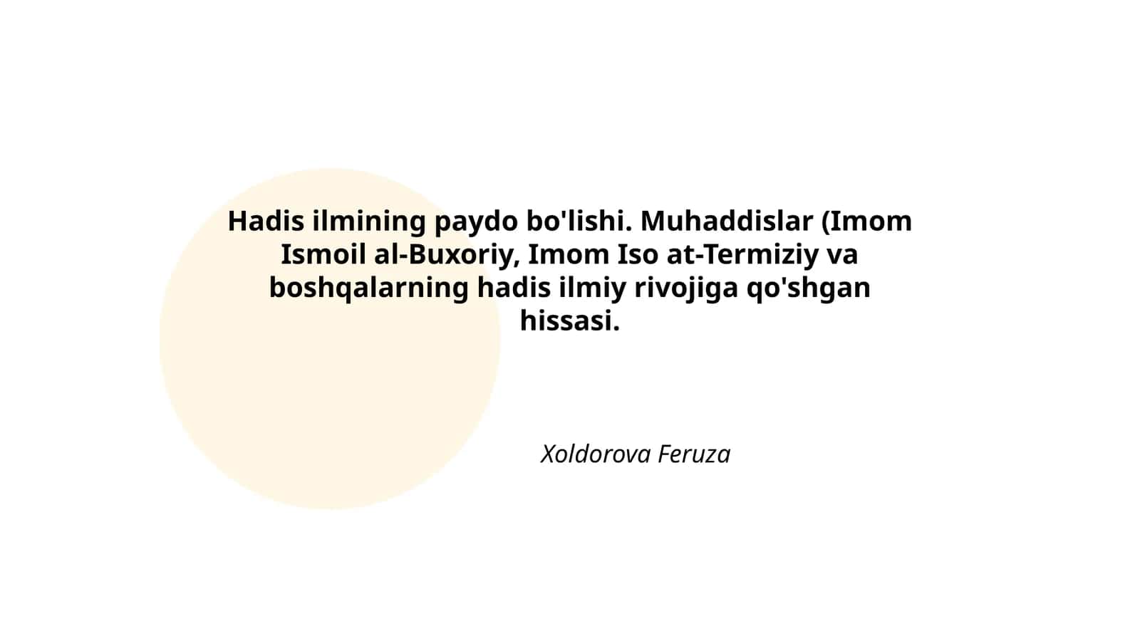 Hadis ilmining paydo bo'lishi