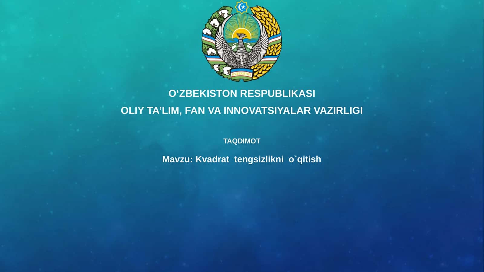 Kvadrattengsizliknio`qitish