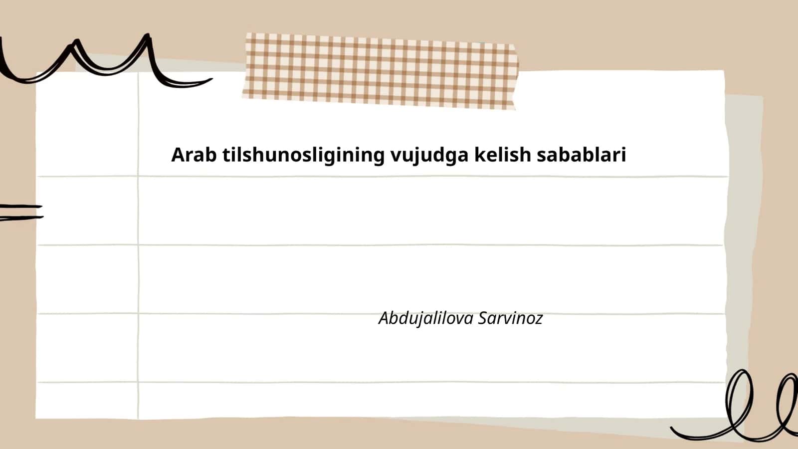 Arab tilshunosligining vujudga kelish sabablari