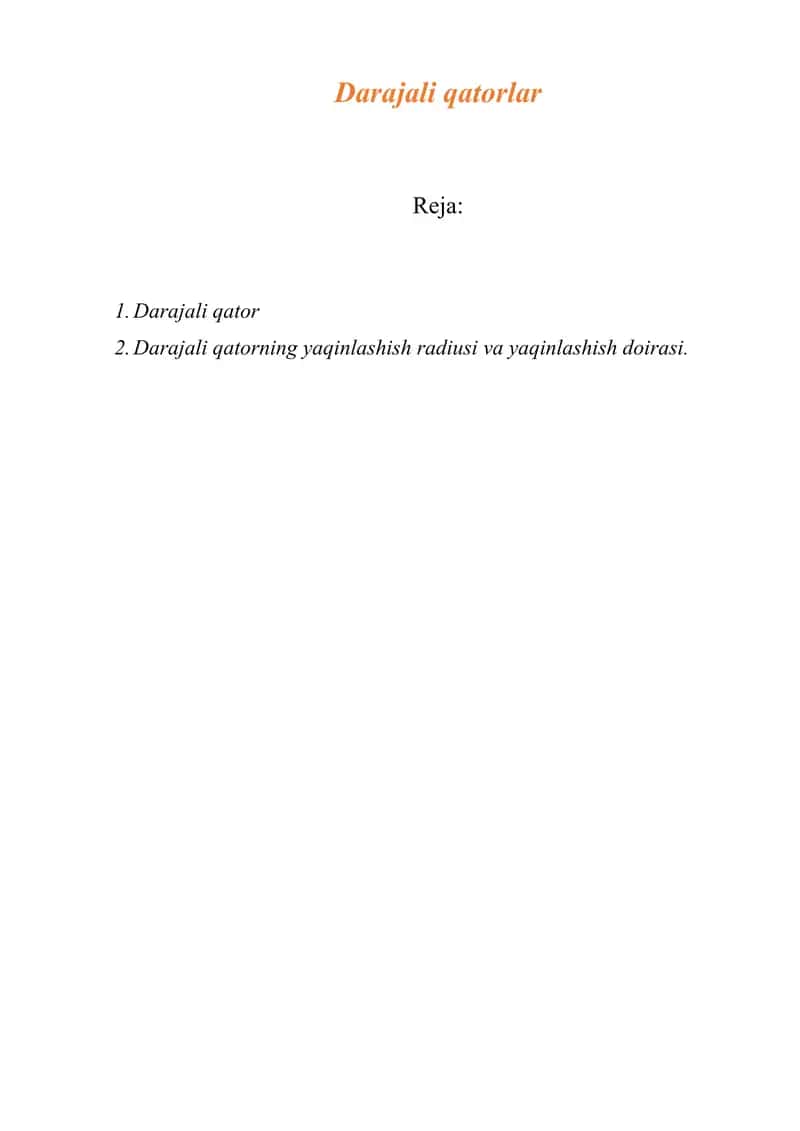 Darajali qatorlar
