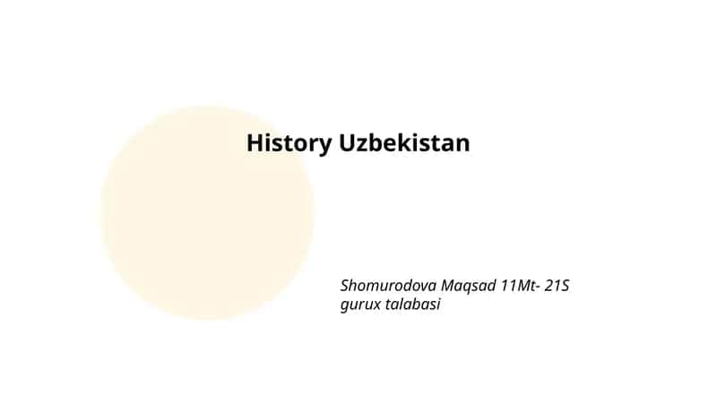 History Uzbekistan