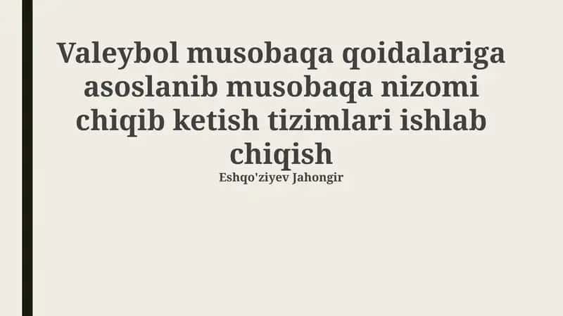 Voleybol musobaqa qoidalari