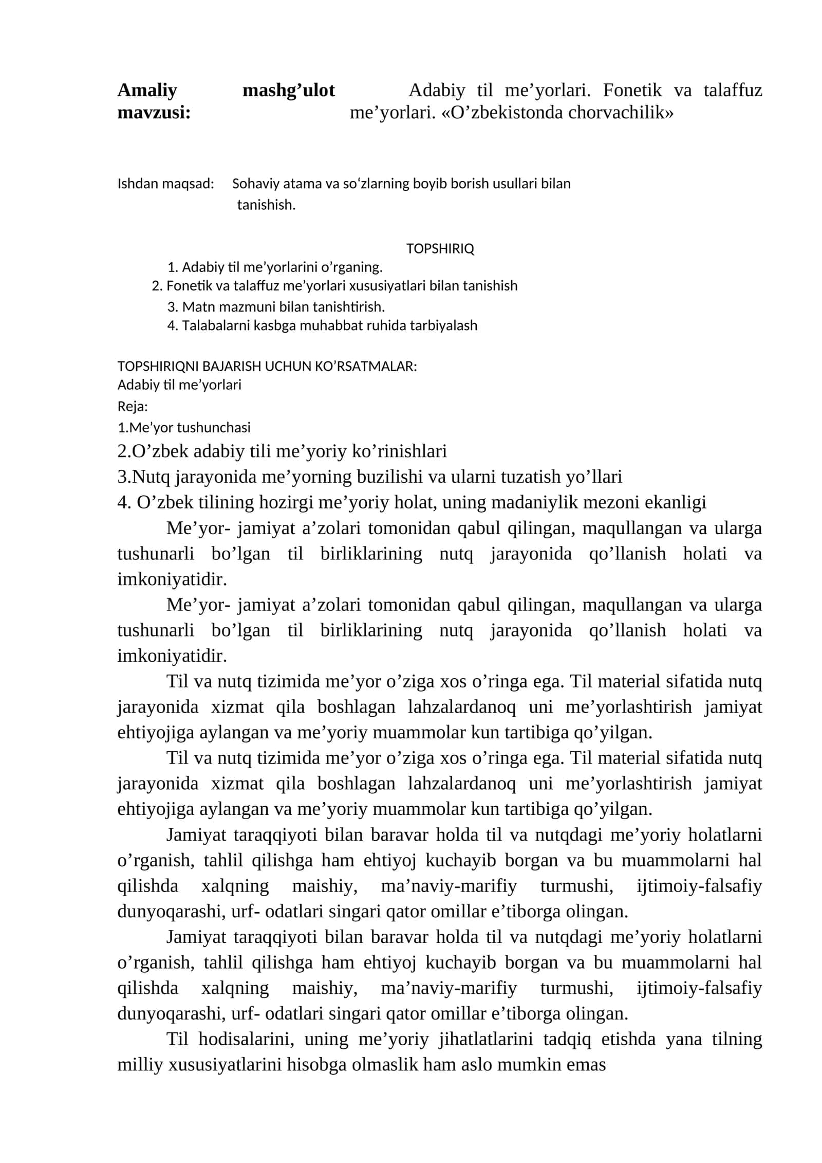 Adabiy til me’yorlari