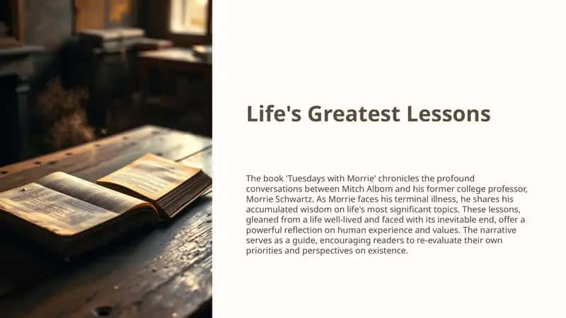 About Tuesdays with morrie