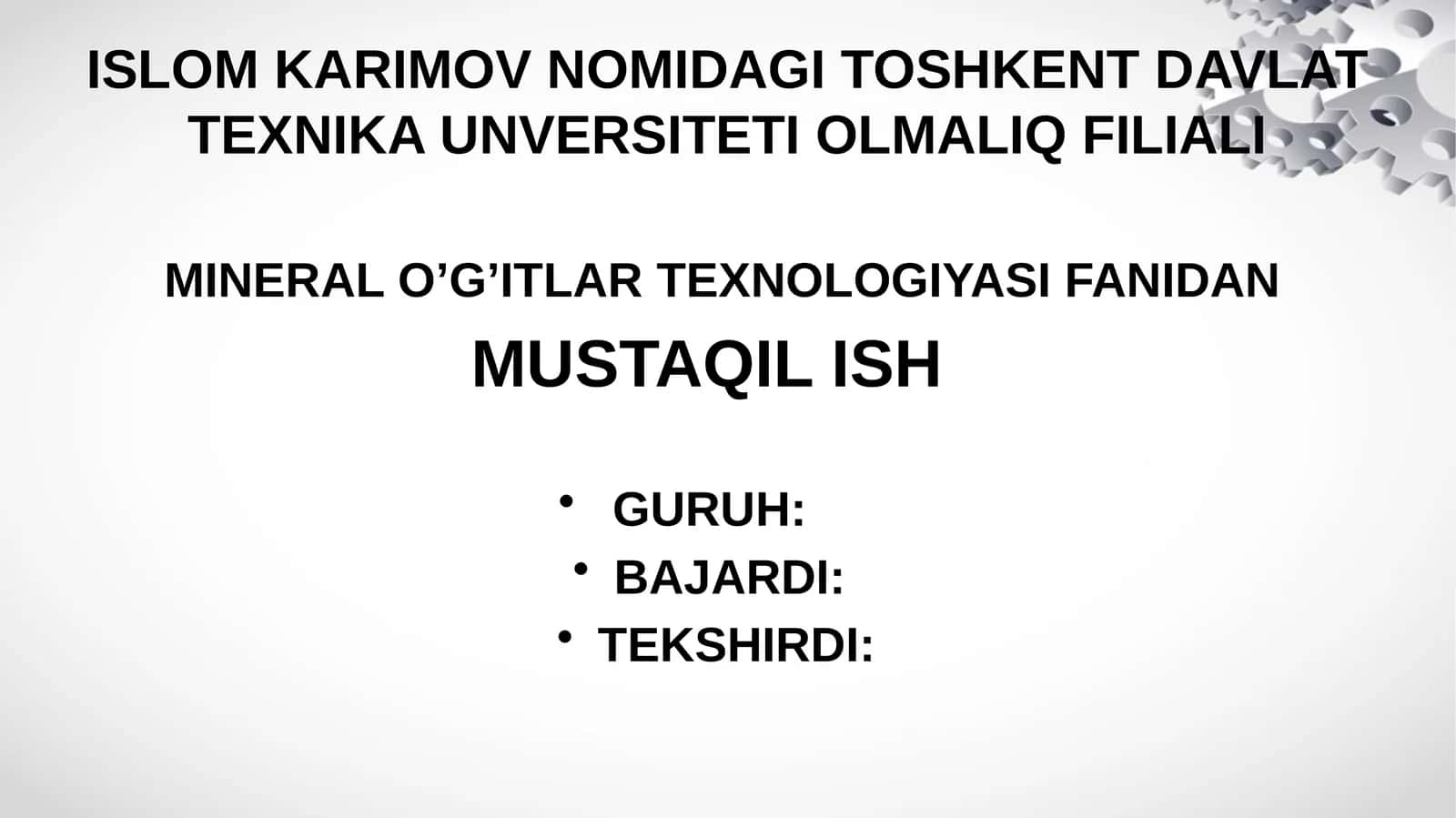 Fosforli mineral o’g’itlar ishlab chiqarish texnologiyasi