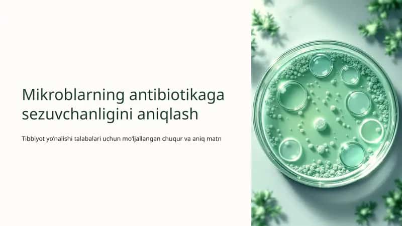 Mikroblarning antibiotikaga sezuvchanligini aniqlash