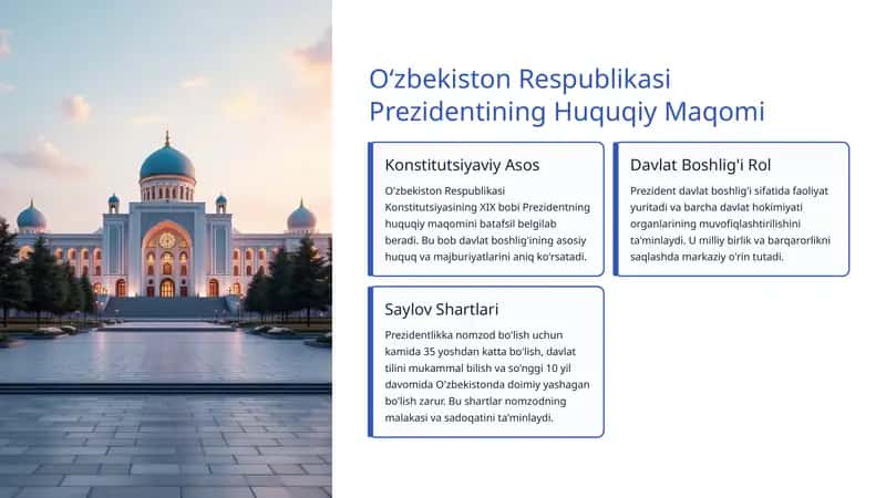 O‘zbekiston Respublikasi Prezidentining Huquqiy Maqomi