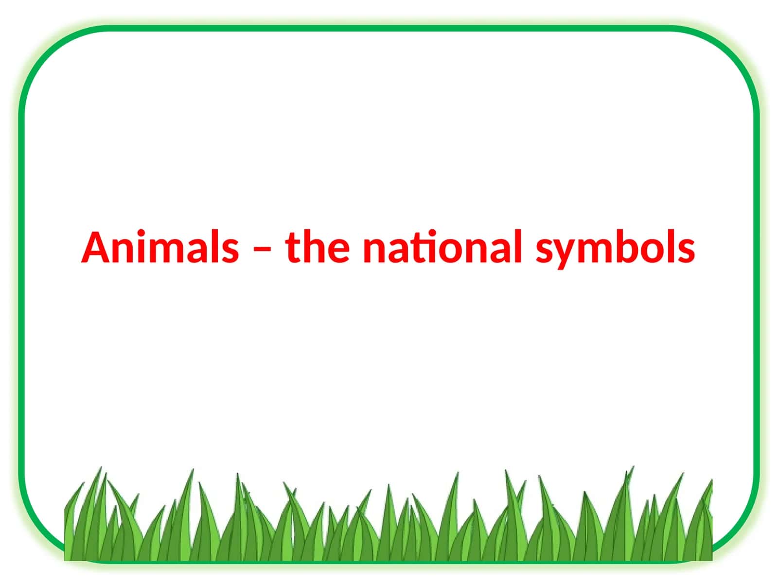 11-sinf Ingliz tili fanidan Animals as national symbols dars taqdimot