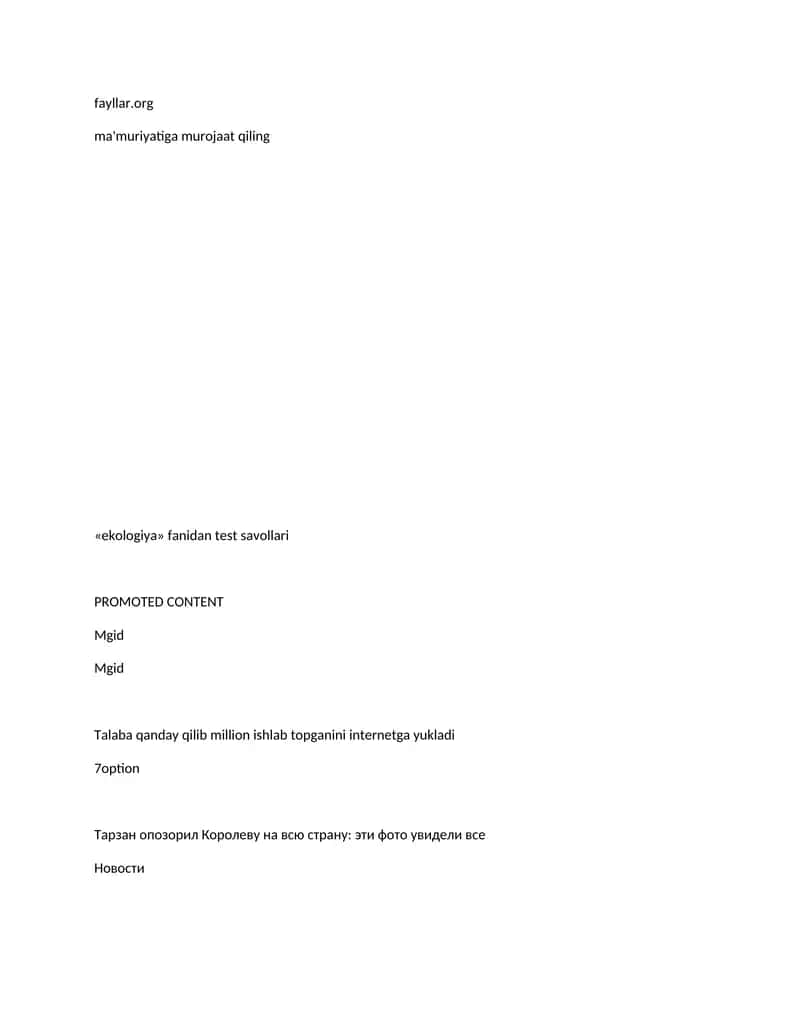 EKOLOGIYA TEST
