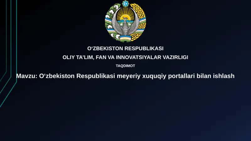 O'zbekiston Respublikasi huquqiy portallari