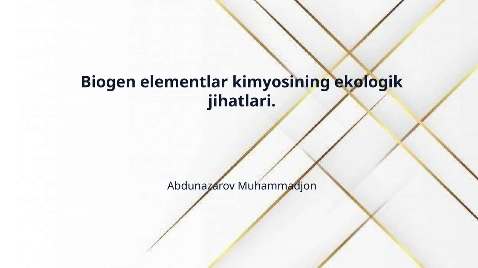 Biogen elementlar kimyosining ekologik jihatlari.