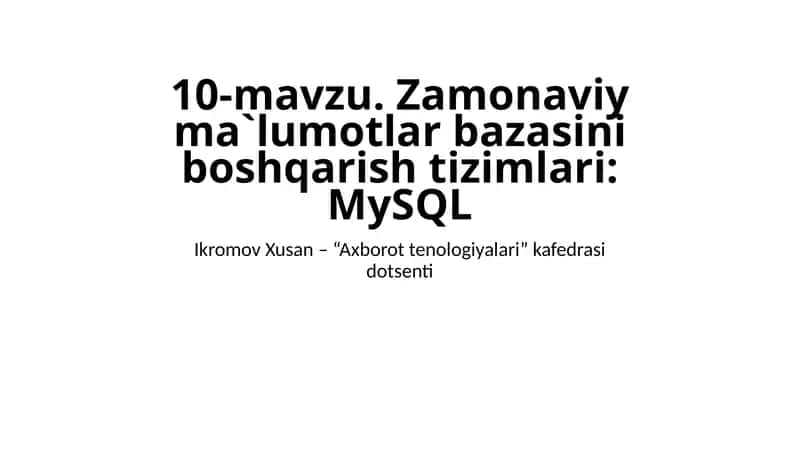 MySQL