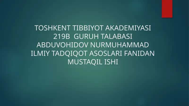 TOSHKENT TIBBIYOT AKADEMIYASI